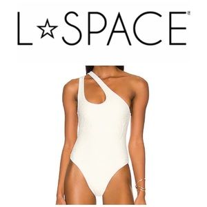NEW L*Space Wild Side Phoebe One Shoulder Textured Swimsuit